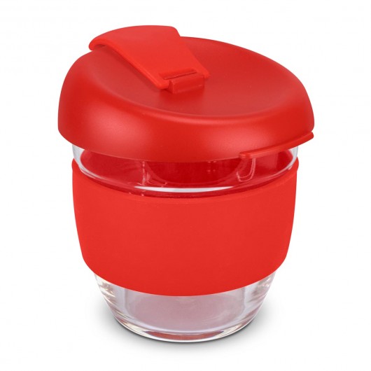 Red 250mL Borosilicate Glass Cups